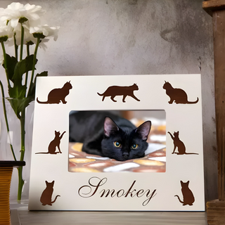 Cat Memorial Custom Engraved Wooden Photo Frame - Things Engraved