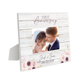 Custom Wood Wedding Anniversary Frame - Things Engraved