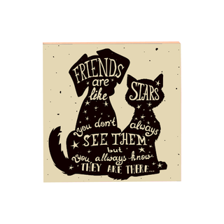 Friends are like Stars Custom Wood Picture Block 5" x 5" - Things Engraved