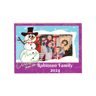 Merry Christmas Family Greeting Photo Block 5 x 7 - Things Engraved