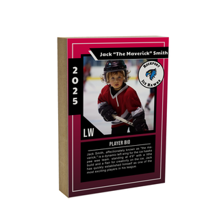 Custom Hockey Card Photo Block 5 x 7 - Things Engraved