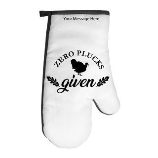 Zero Plucks Given Thanksgiving Oven Mitt - Things Engraved