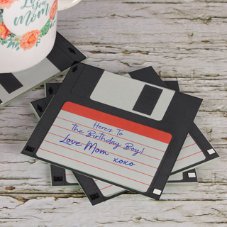 Retro Floppy Disk Custom Glass Coaster - Things Engraved
