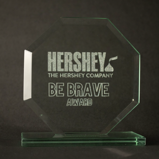 Octagonal Distinction Glass Trophy - Small - Things Engraved