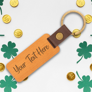 Cherry Wood Keychain for St Patrick's Day Celebration - Things Engraved