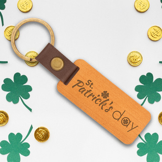 Cherry Wood Keychain for St Patrick's Day Celebration - Things Engraved