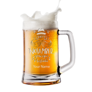 Movember Engraved Handled Beer Stein 15 oz - Things Engraved