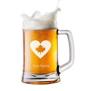 Maple Heart Beer Mug 15 oz - Things Engraved