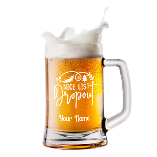 Nice List Drop Out Beer Mug 15 oz - Things Engraved