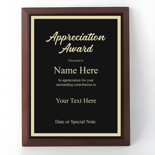 Design Your Own Custom Matte Brown with Wood Grain Plaque 7" x 9" Things Engraved