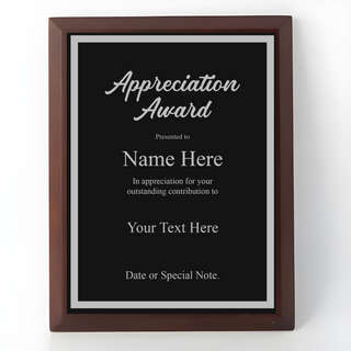 Design Your Own Custom Matte Brown with Wood Grain Plaque 7" x 9" Things Engraved