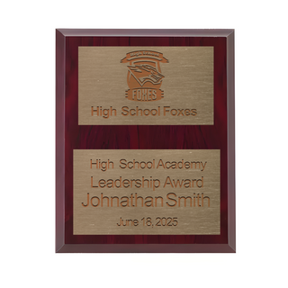 Design Your Own Custom Glossy Cherrywood Brown Plaque 9 x 12 - Things Engraved