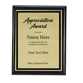 Design Your Own Glossy Black Plaque 9 x 7 Things Engraved
