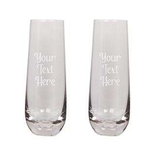 Design Your Own Stemless Champagne Flute- Set of 2 - Things Engraved