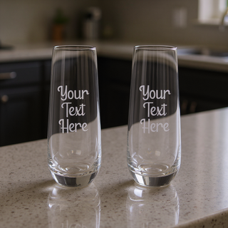 Design Your Own Stemless Champagne Flute- Set of 2 - Things Engraved
