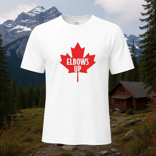 Elbows Up White T-Shirt - Things Engraved
