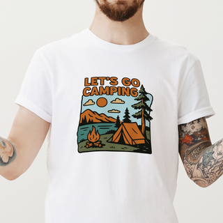 Let's Go Camping Men's T Shirt WHT - Things Engraved
