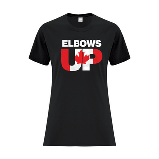 Elbows Up Ladies T Shirt BLK - Things Engraved