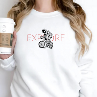 Explore Crewneck Sweatshirt WHT - Things Engraved