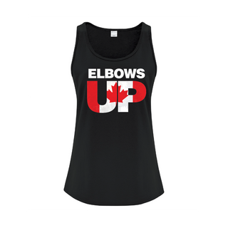 Elbows Up Ladies Tank Top BLK - Things Engraved