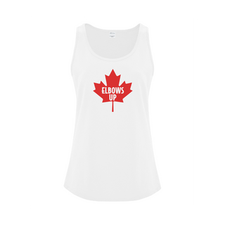 Elbows Up Ladies Tank Top WHT - Things Engraved