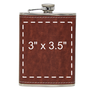 Leather Flask 8 oz - Things Engraved