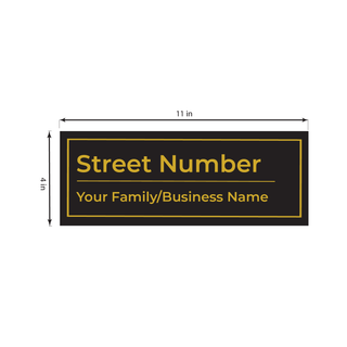 Engraved Rectangular House Number Plate- Black Coated Brass - Things Engraved