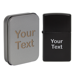 Custom Engraved Flip Top Lighter in Tin Case - Things Engraved