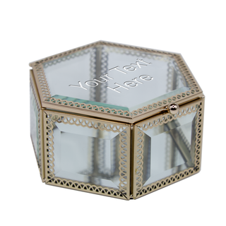 Rose Gold Keepsake Jewelry Box | Hexagon - Things Engraved
