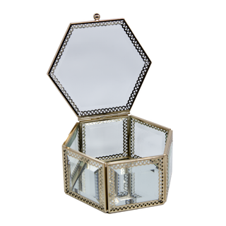 Rose Gold Keepsake Jewelry Box | Hexagon - Things Engraved