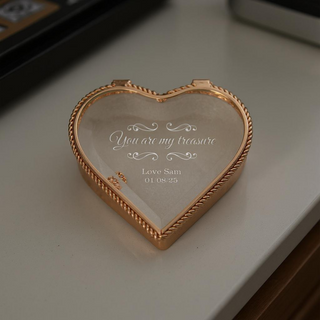 "You are my Treasure" Heart Shaped Jewelry Box - Things Engraved