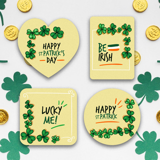 Set of 4 Fridge Magnets with Irish St Pattys Day Quotes - Things Engraved