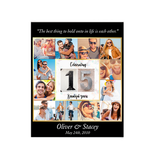 Custom 15 year Anniversary Canvas 8 x10 - Things Engraved