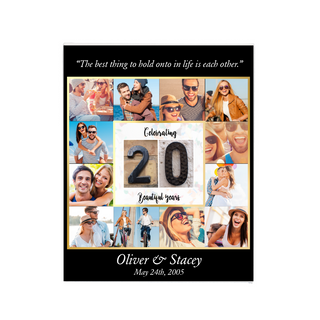 Custom 20 Year Anniversary Canvas 8 x10 - Things Engraved