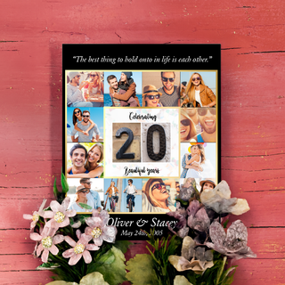 Custom 20 Year Anniversary Canvas 8 x10 - Things Engraved