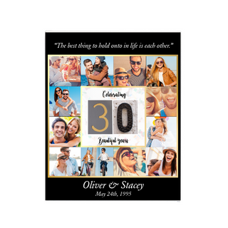 Custom 30 Year Anniversary Canvas 8 x10 - Things Engraved