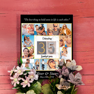 Custom 35 Year Anniversary Canvas 8 x10 - Things Engraved
