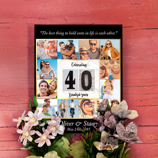 Custom 40 Year Anniversary Canvas 8 x10 - Things Engraved