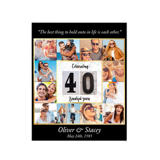 Custom 40 Year Anniversary Canvas 8 x10 - Things Engraved