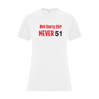 Never 51 Ladies T Shirt WHT - Things Engraved