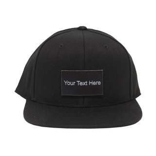 Black Baseball Hat with Custom Leather Patch - Things Engraved