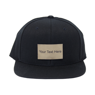 Black Baseball Hat with Custom Leather Patch - Things Engraved