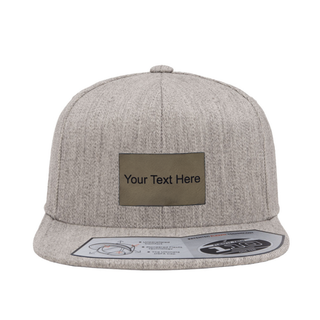 Light Grey Baseball Hat with Custom Leather Patch - Things Engraved