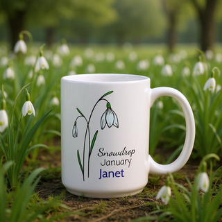 Birth Flower Ceramic Mug 15 oz - Things Engraved