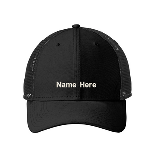 Choose a colour and add your own custom embroidered message to this black baseball cap in a trucker style with sides made of firm mesh.