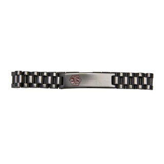 Brushed Men's Gear Medical Alert Black Custom Engraved - Things Engraved