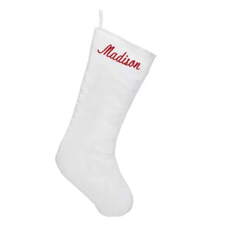 Solid Colour Christmas Stockings with Embroidered Name - Things Engraved
