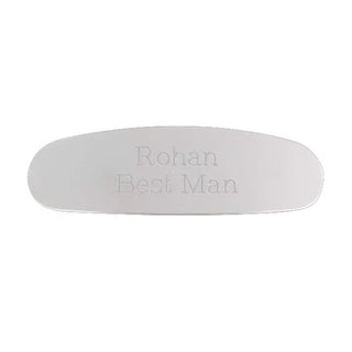 Curved Oval Mirror Finish Plate - Things Engraved