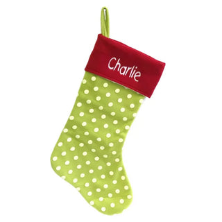 Green Polka Dot Stocking - Things Engraved