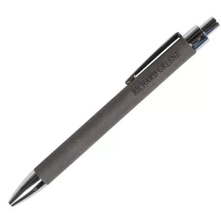 Grey Faux Leather Pen - Things Engraved